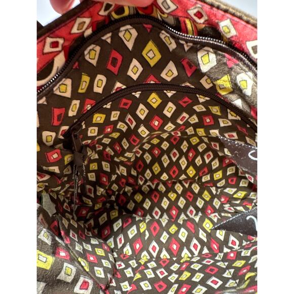 Vera Bradley Puccini Brown Floral (retired) Shoulder Bucket Bag - Picture 6 of 7